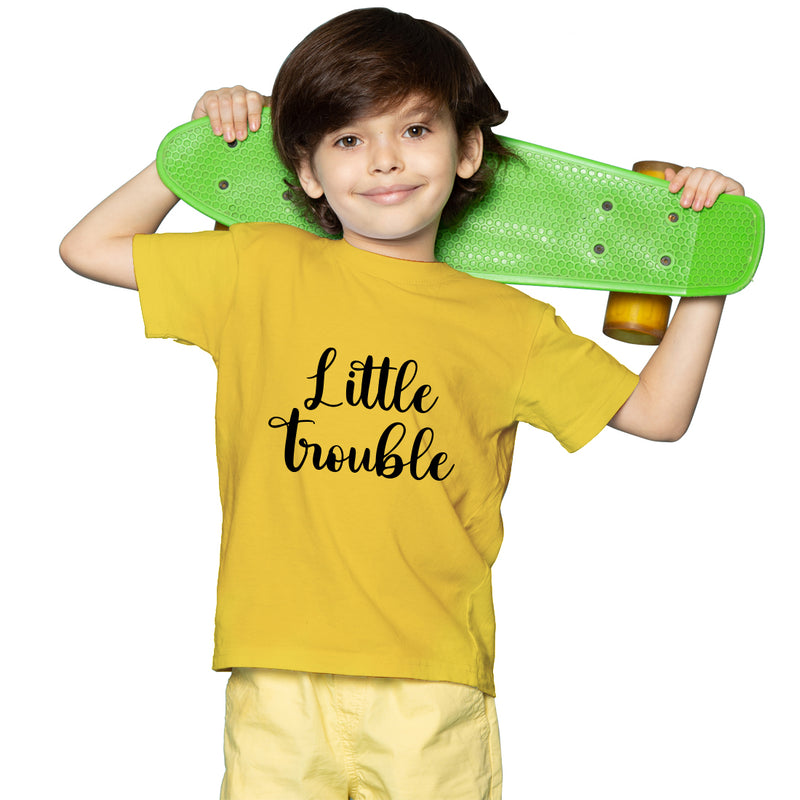 Little Trouble Printed Boys Half Sleeves T-Shirt