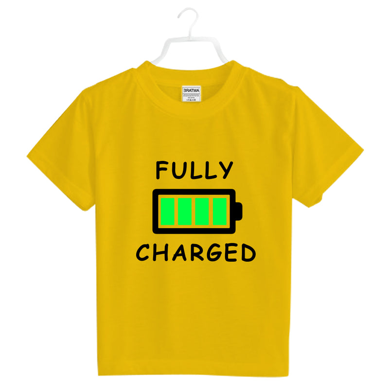 Fully Charged  printed Boys Half Sleeves T-Shirt