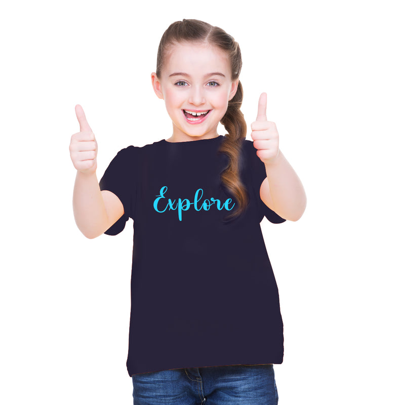 Explore printed Girl Half Sleeves T-Shirt