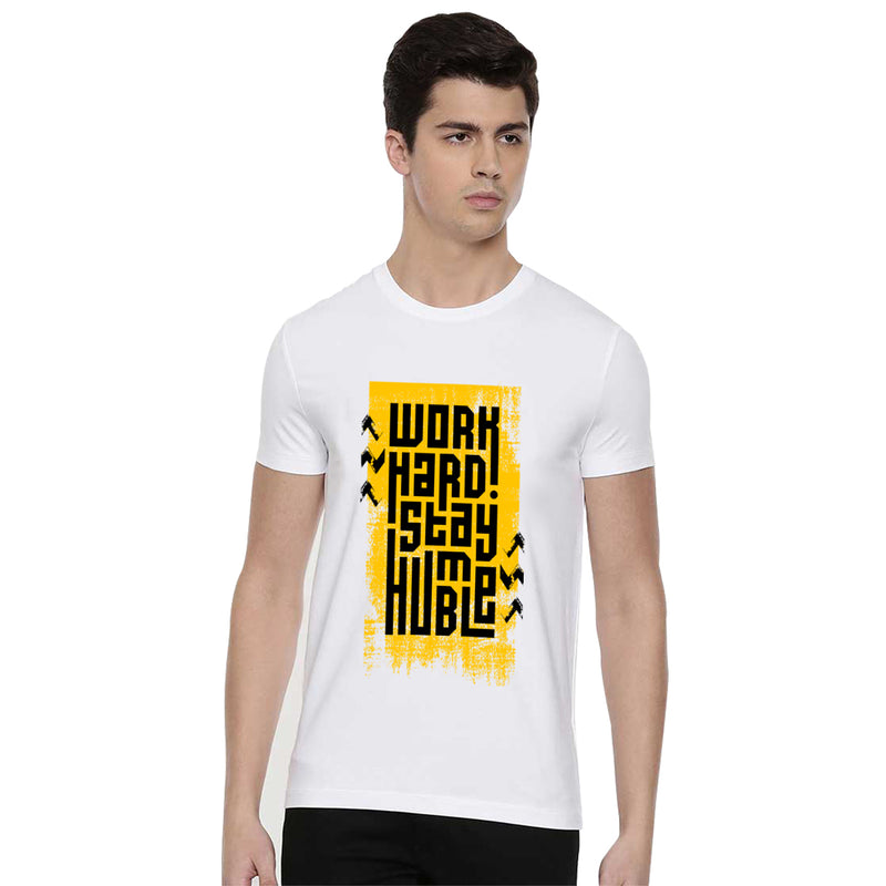 Work Hard Printed Men T-Shirt