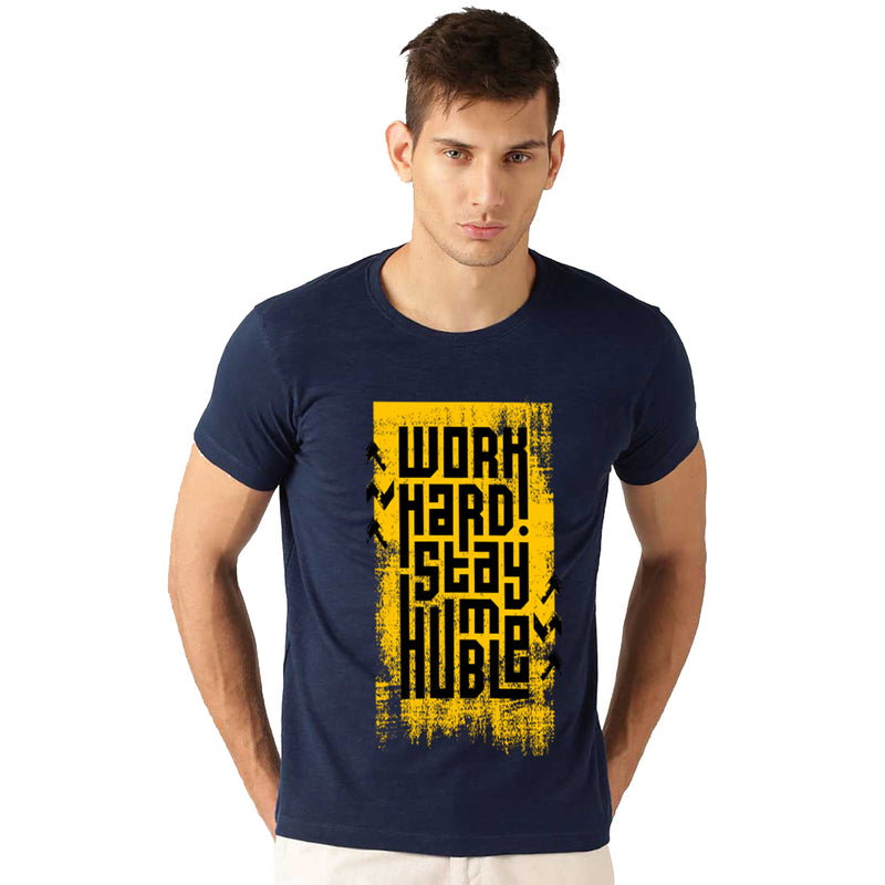 Work Hard Printed Men T-Shirt