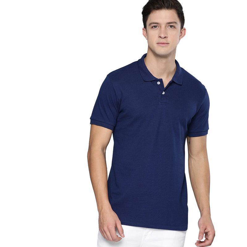 Men Solid Polo Collar T-shirt