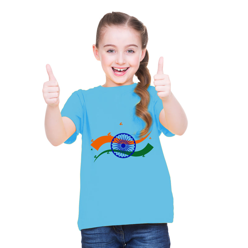 Indian Flag Printed Girls T-Shirt