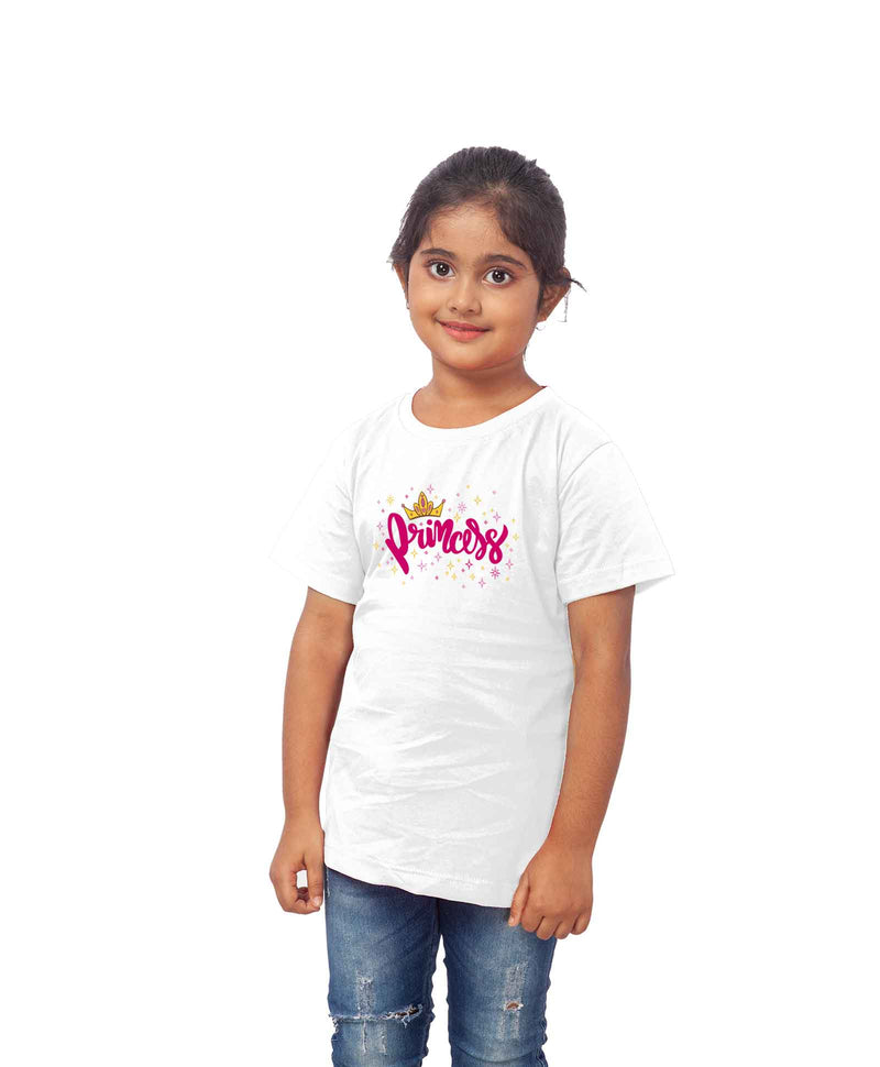Princess Half Sleeves T-Shirt For Kids