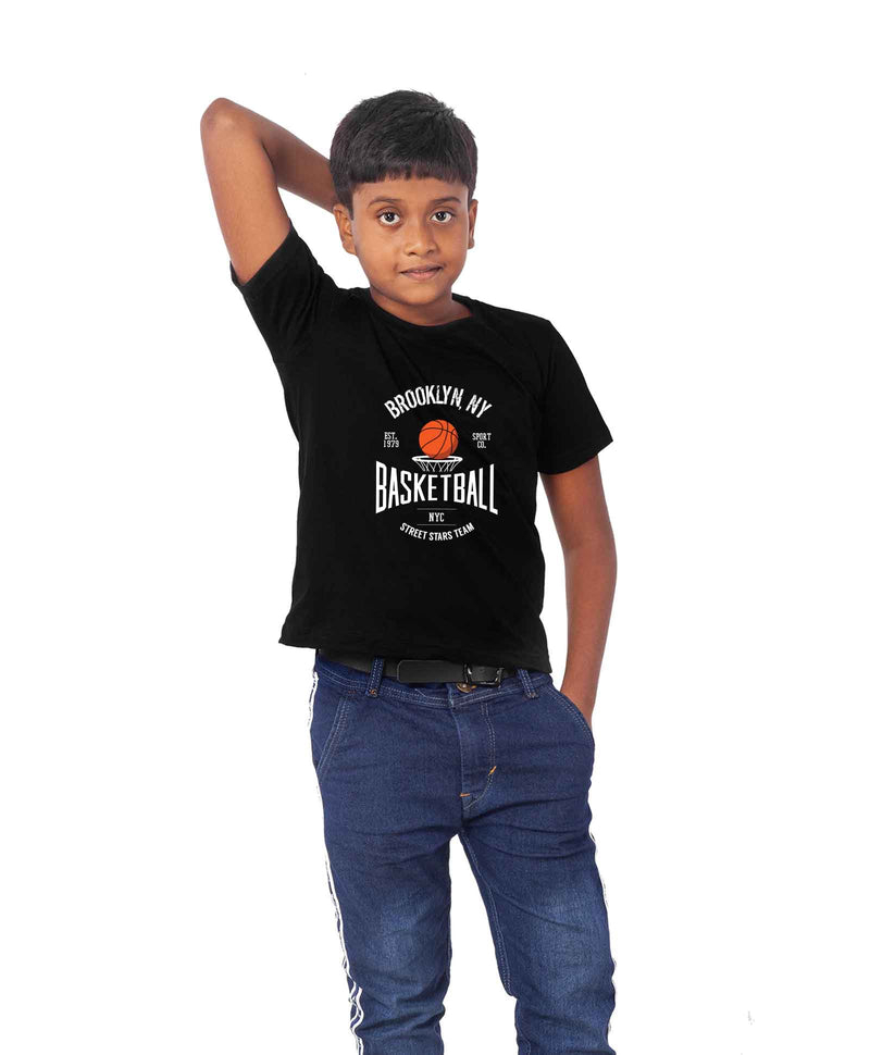 Brooklyn NY Basketball Half Sleeves T-Shirt For Kids