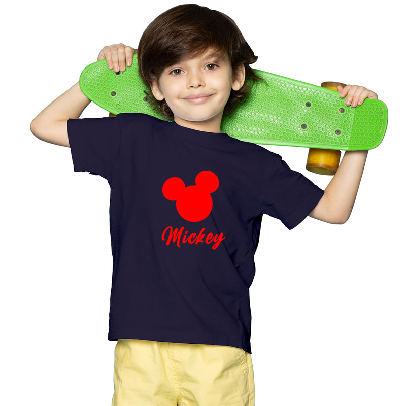 Mickey printed T-Shirts and Plain Shorts for Boys  - Multicolor