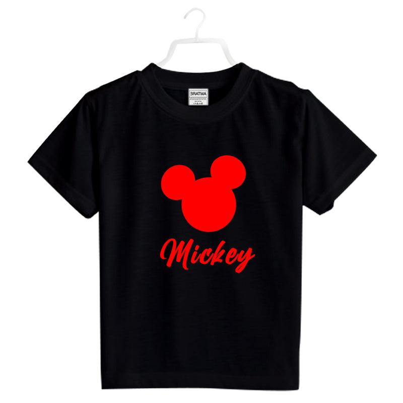 Mickey printed T-Shirts and Plain Shorts for Girls  - Multicolor
