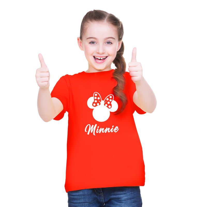 Minnie printed T-Shirts and Plain Shorts for Girls  - Multicolor
