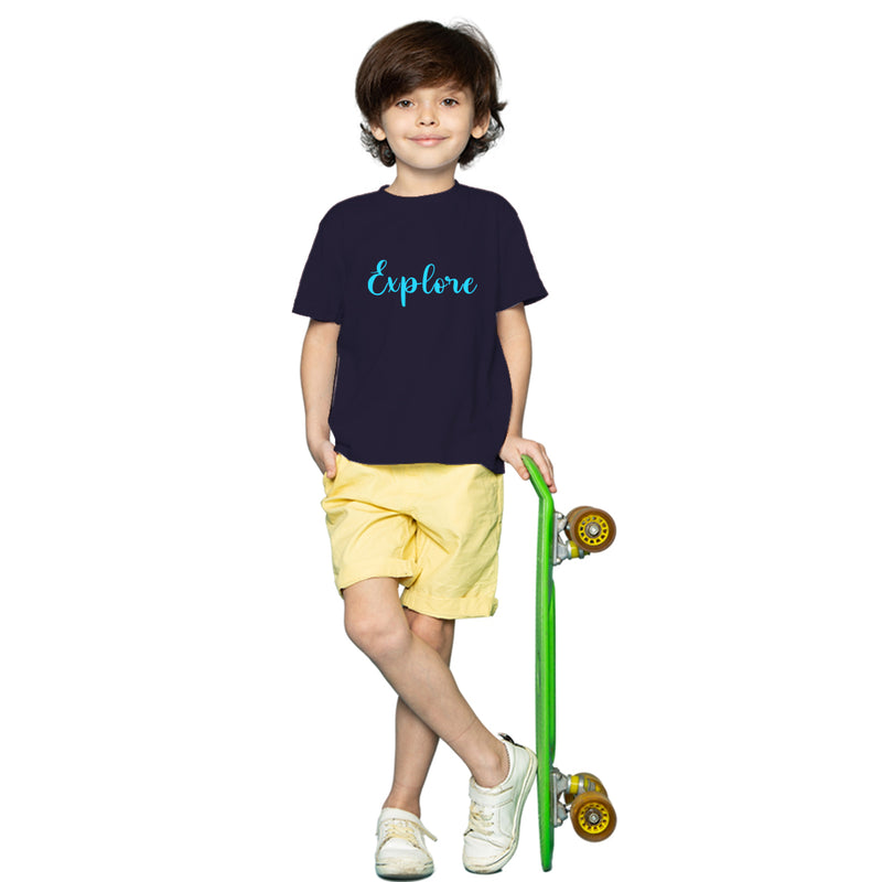 Explore printed T-Shirts and Plain Shorts for Boys  - Multicolor