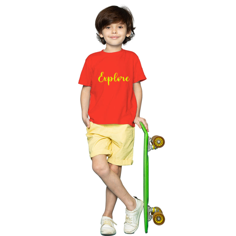 Explore printed T-Shirts and Plain Shorts for Boys  - Multicolor