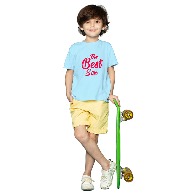 The Best Son printed T-Shirts and Plain Shorts for Boys  - Multicolor