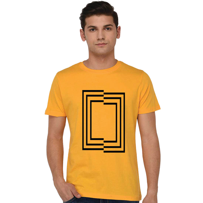 Illusion Pattern Printed Men T-Shirt