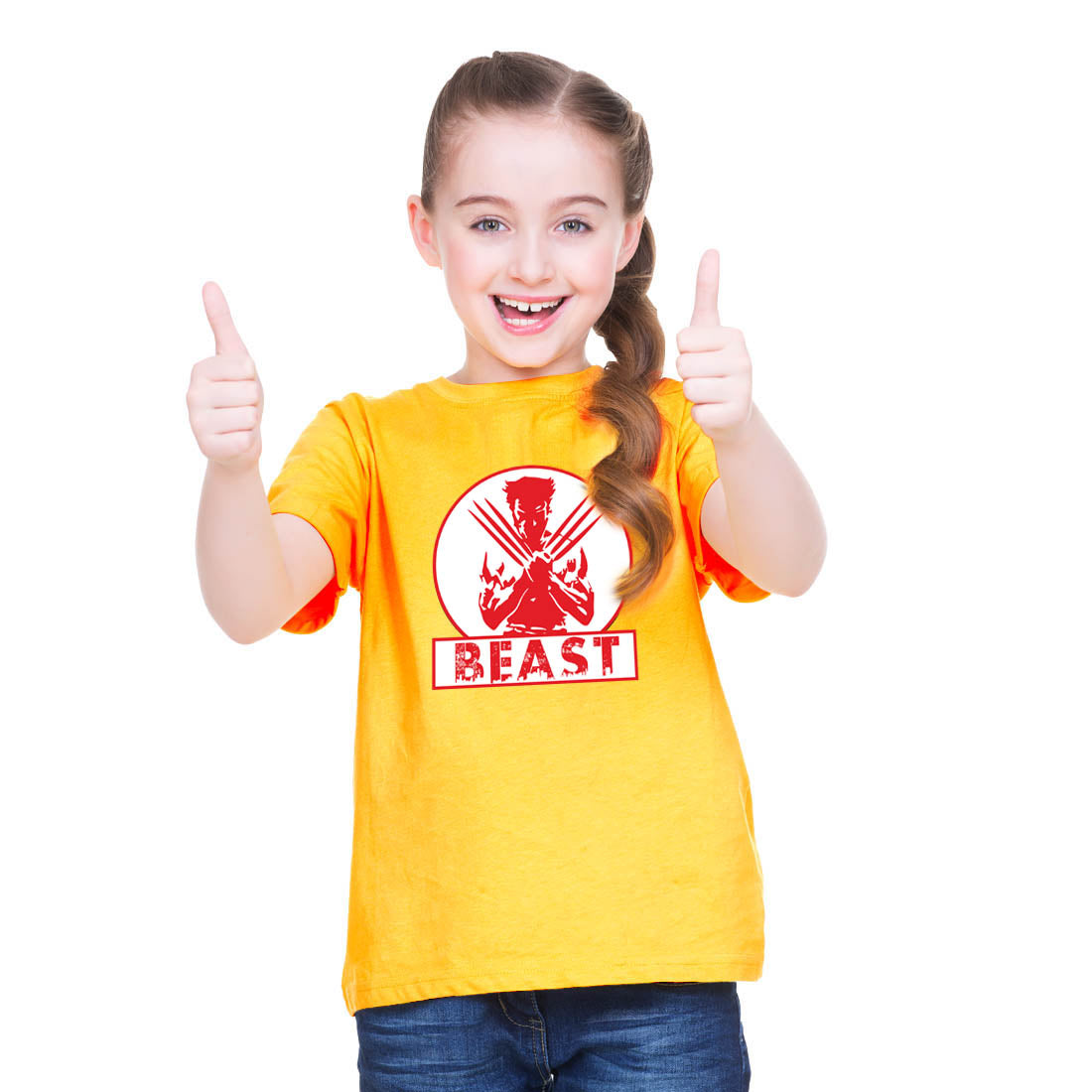 Custom Design T-Shirts for kids in kolkata #Color_Mustard