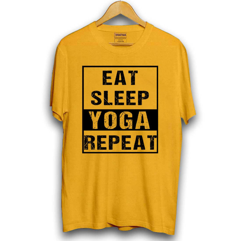 Eat Sleep Yoga Repeat Printed Men T-Shirt