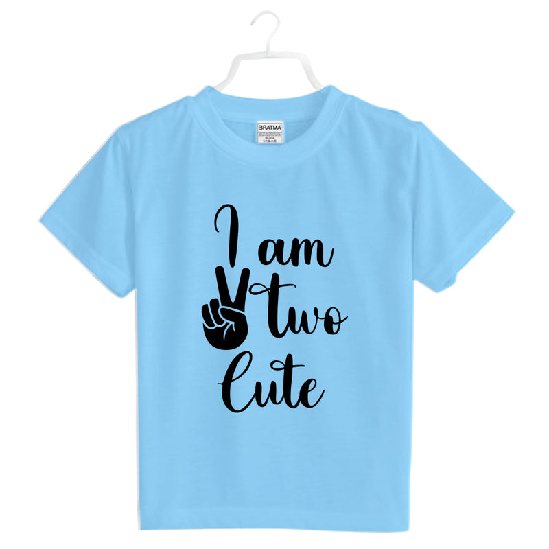 I Am Two Cute Printed Girls T-Shirt