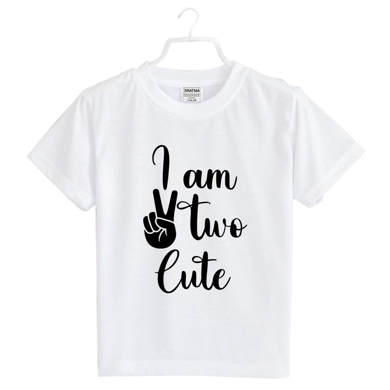 I Am Two Cute Printed Girls T-Shirt