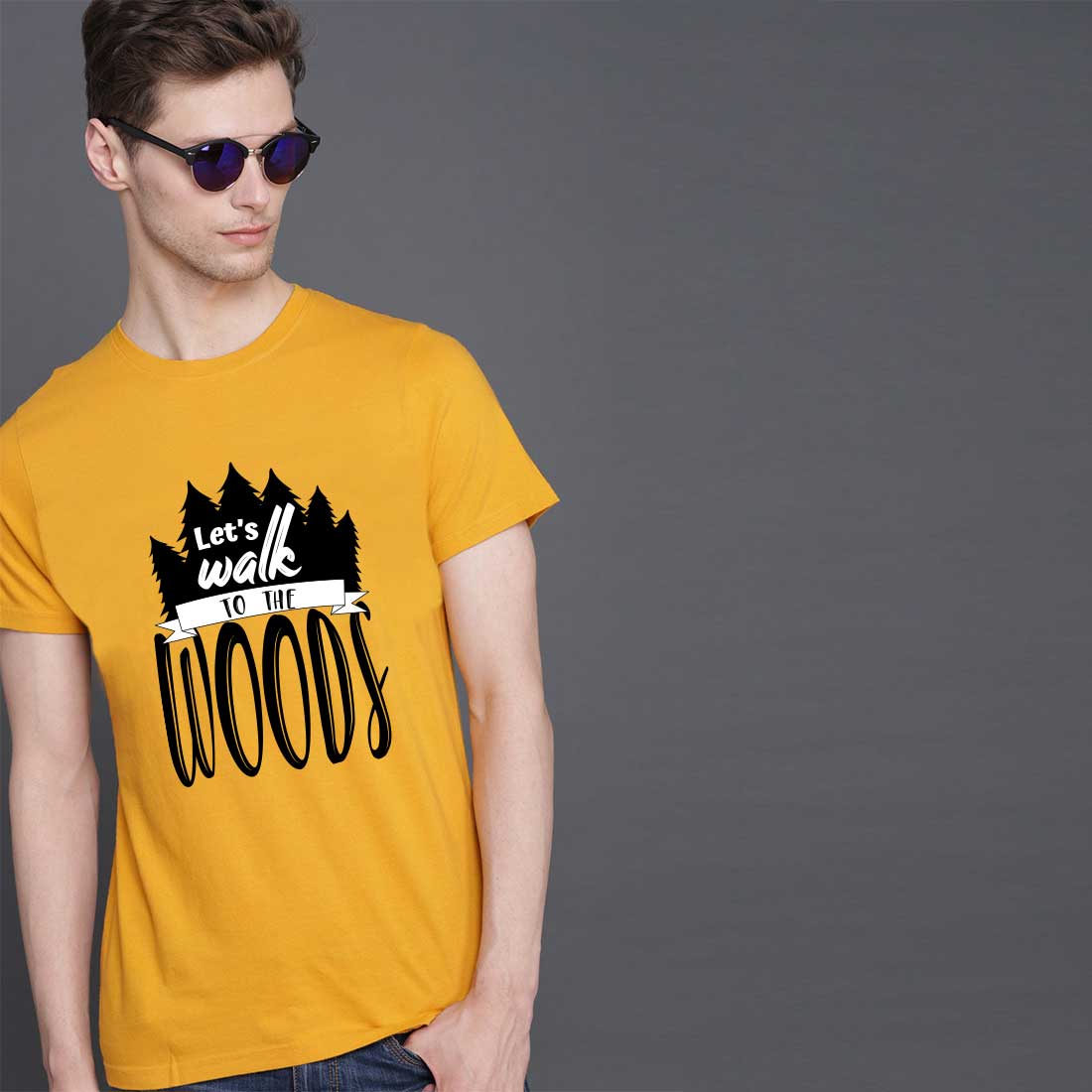 Lets Walk To The Woods Mustrad Men T-Shirt