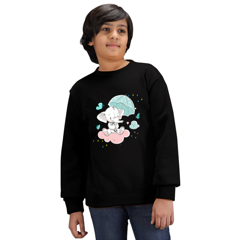 Elephant Print Cotton Boys Sweatshirt