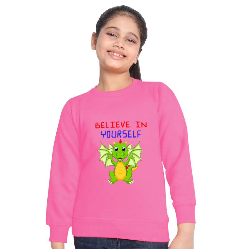 Dragon Print Cotton Girls Sweatshirt
