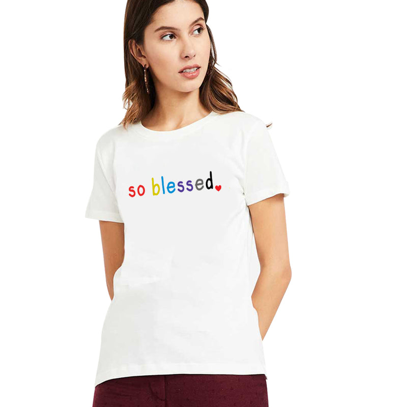 So Blessed Printed Women T-Shirt