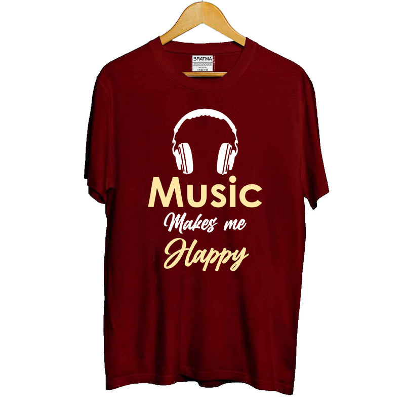 Music Makes Me Printed Men T-Shirt