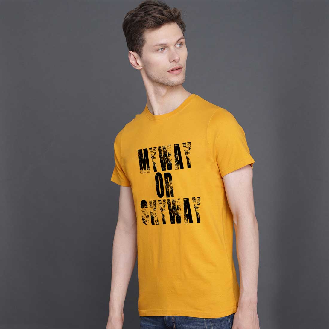 Myway Or Skyway Men Mustard T Shirt