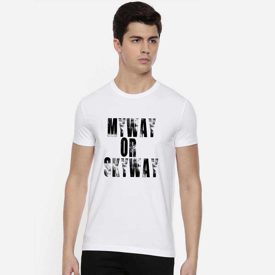 Myway Or Skyway Men White T Shirt