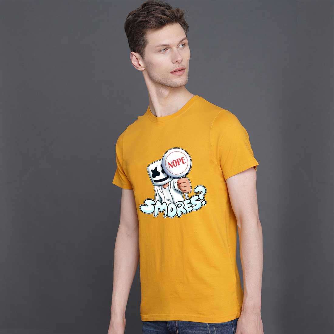 Marshmellow Smores Men Mustard T Shirt