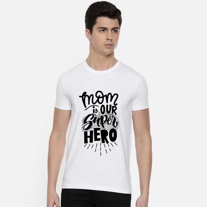 Mom Is Our Super Hero White Men T-Shirt