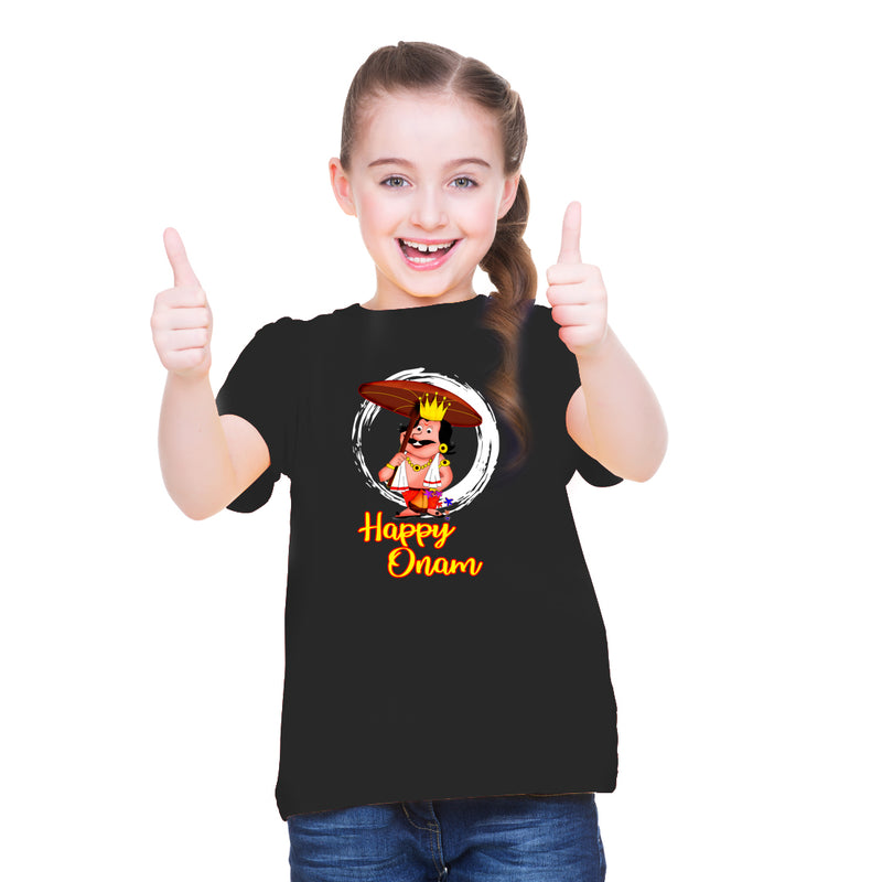 1st Happy Onam Printed Printed Girls T-Shirt