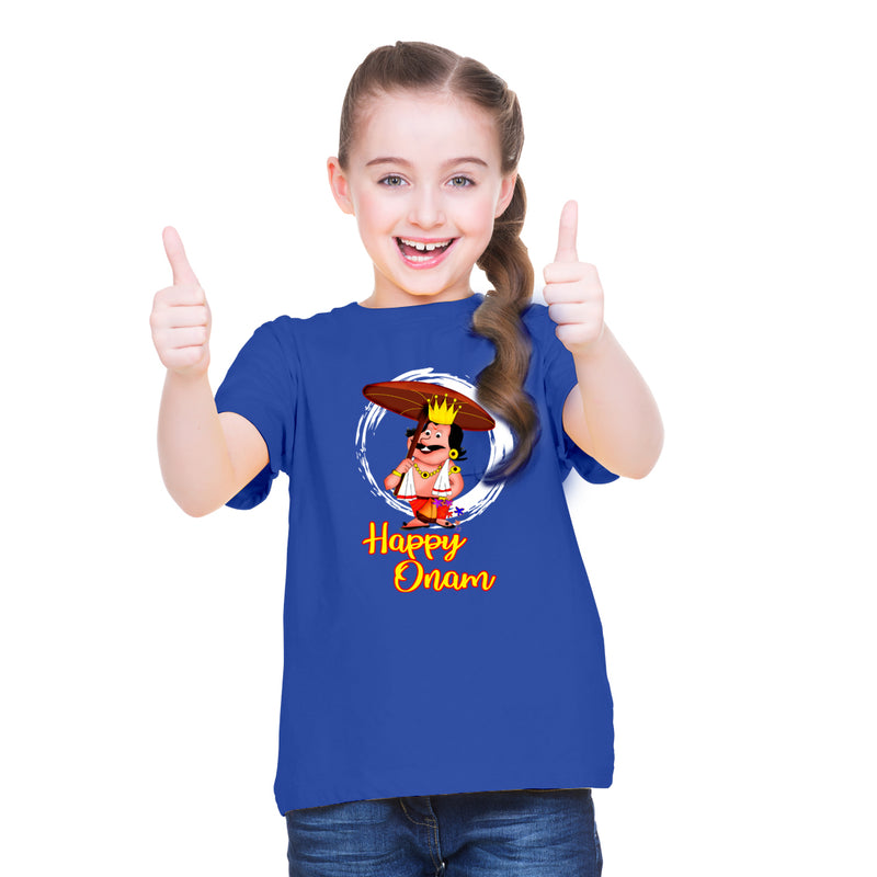 1st Happy Onam Printed Printed Girls T-Shirt
