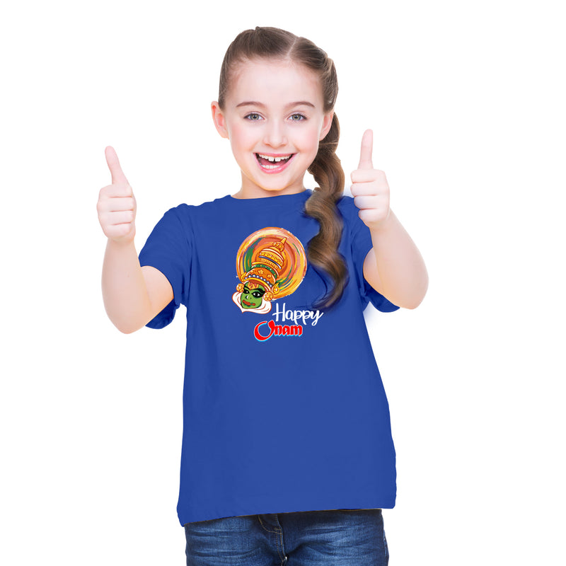 3rd Happy Onam  Printed Printed Girls T-Shirt
