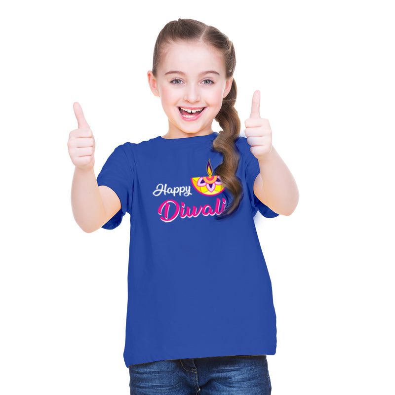 Happy Diwali Printed Girls T-Shirt