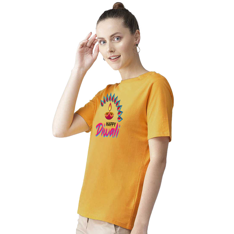 Happy Diwali Printed Women T-Shirt