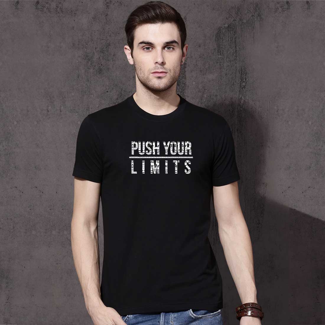 Push Your Limits Men Black T Shirt