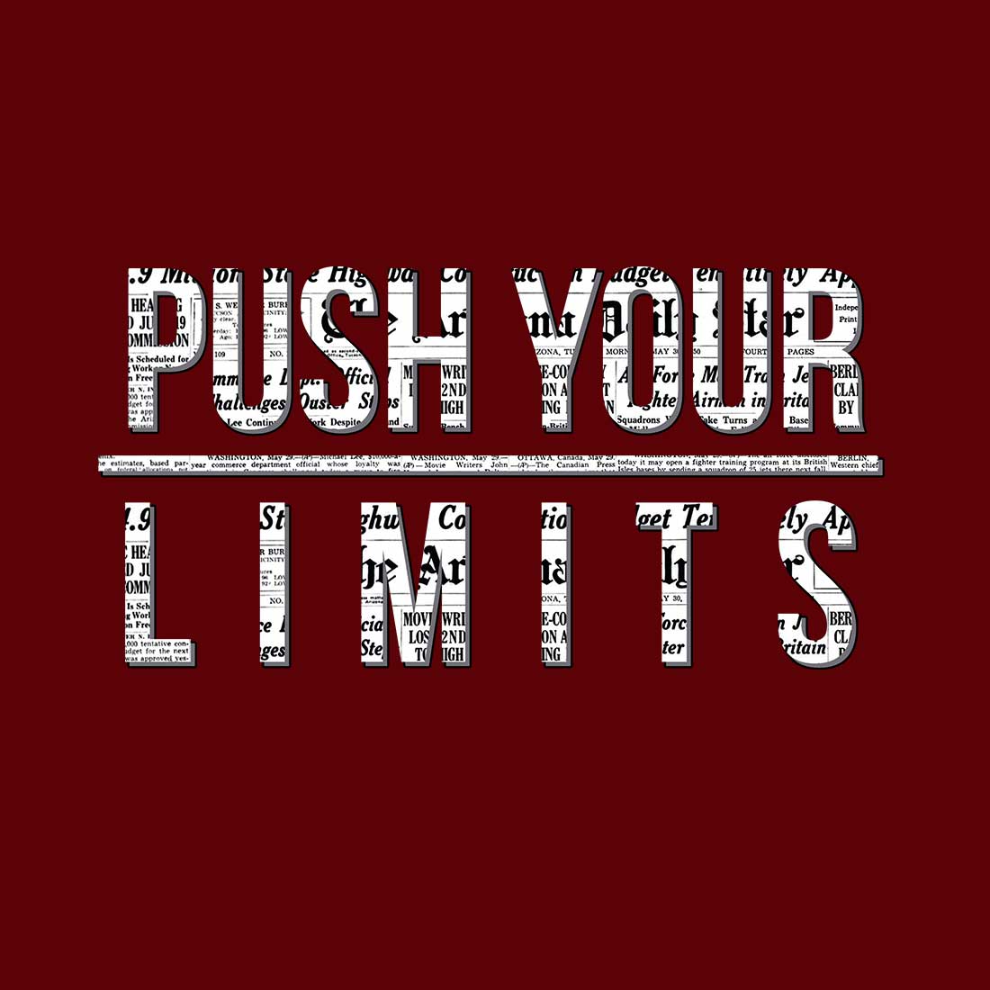 Push Your Limits Men Maroon T Shirt