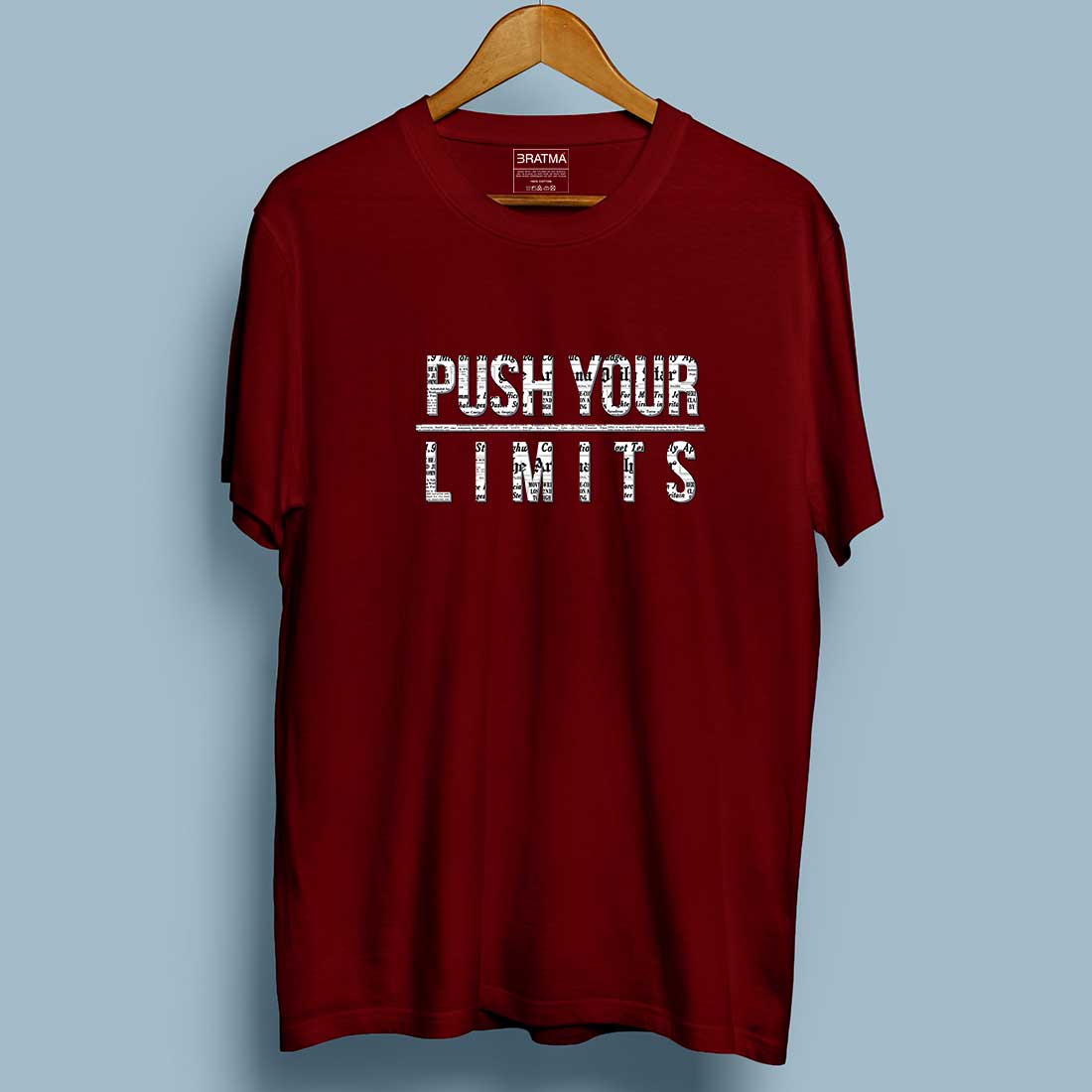 Push Your Limits Men Maroon T Shirt
