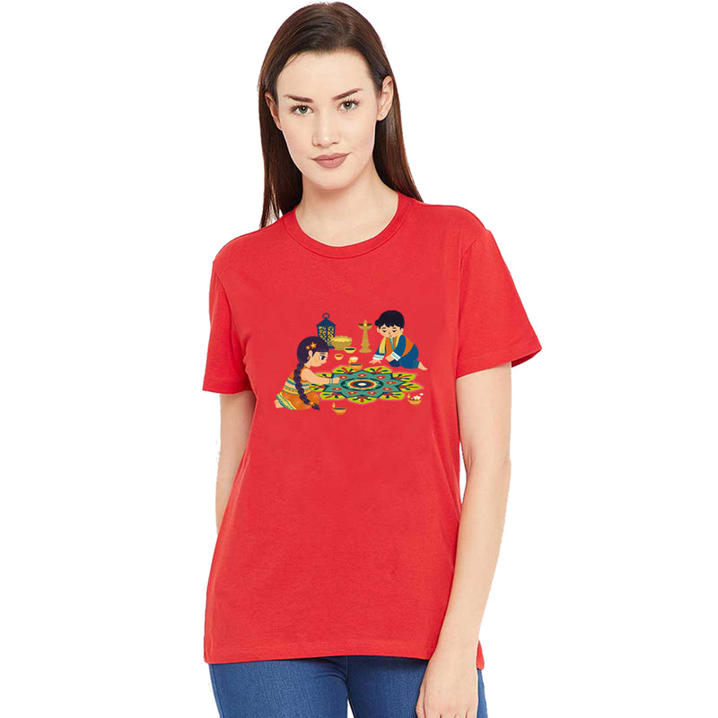 Diwali Printed Womens T-Shirt