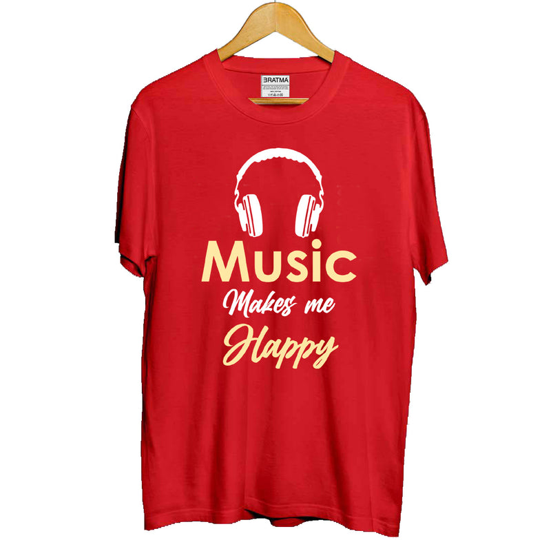 Music Makes Me Printed Men T-Shirt