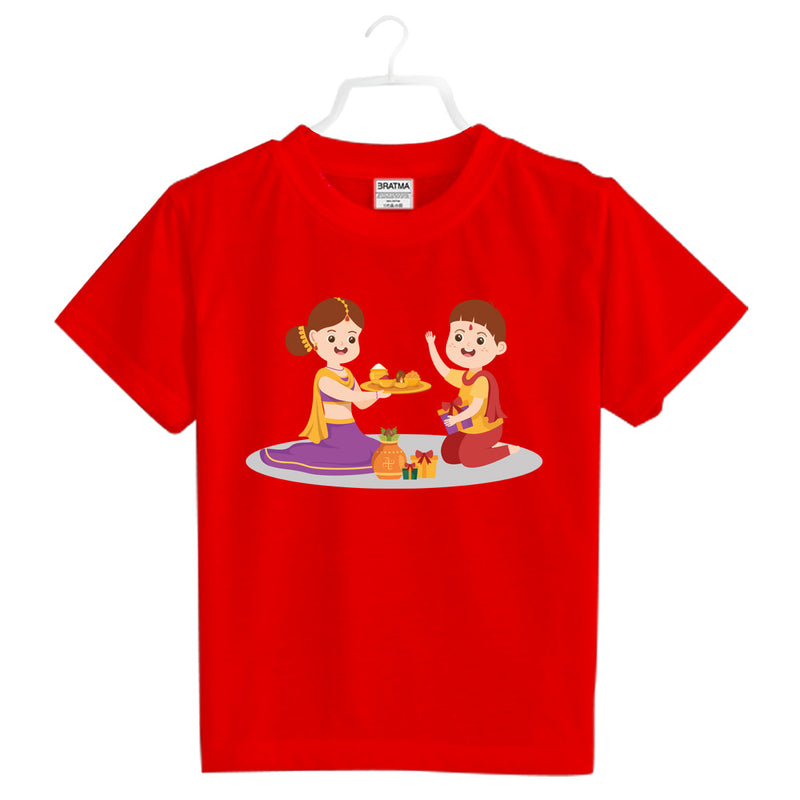 Bhaidooj Printed Girls T-Shirt