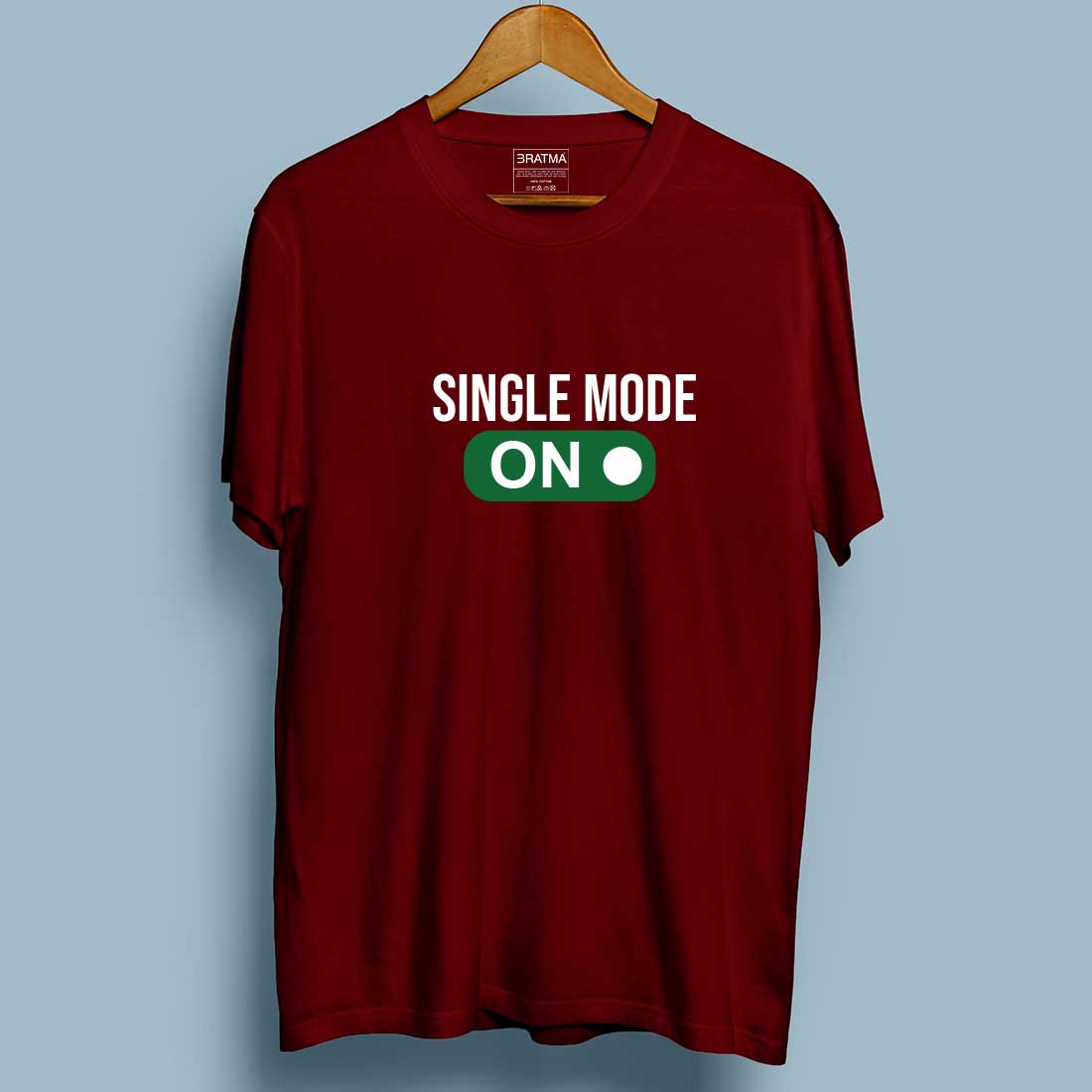 Single Mode On Maroon Men T-Shirt