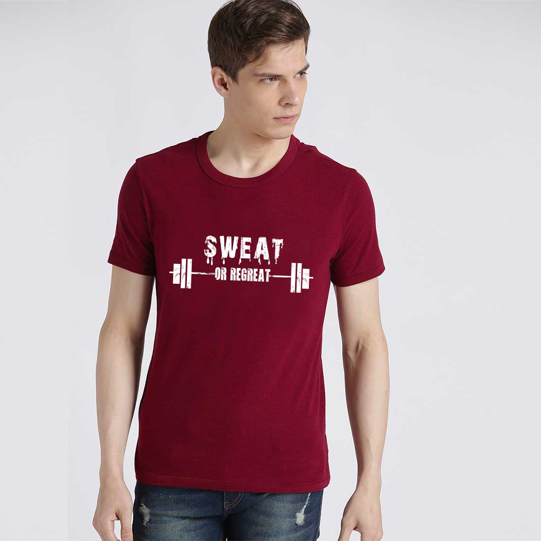 Sweat Or Regret Maroon Men T-Shirt