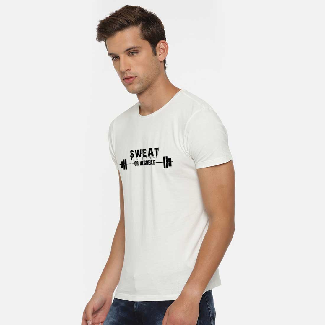 Sweat Or Regret White Men T-Shirt