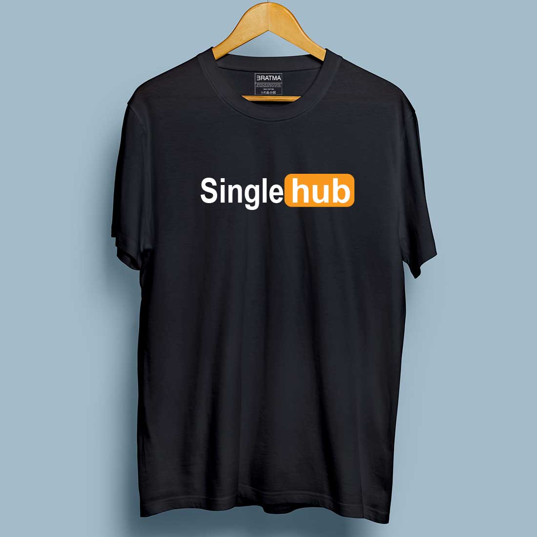 Single Hub Black Men T-Shirt