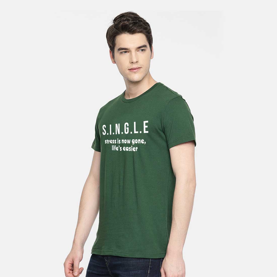 Single Stress Is Now Gone Life's Easier Green Men T-Shirt
