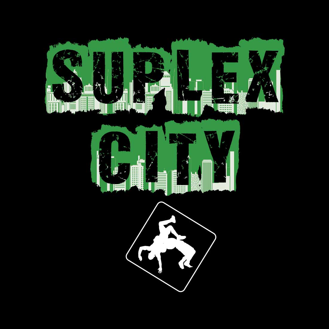 Suplex City Men Black T Shirt