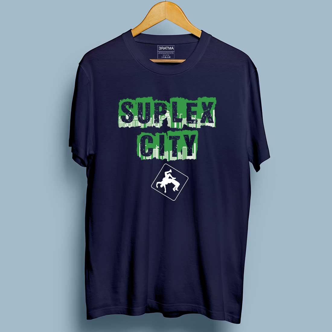 Suplex City Men Navy T Shirt