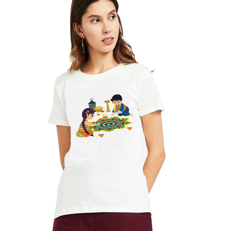 Diwali Printed Womens T-Shirt