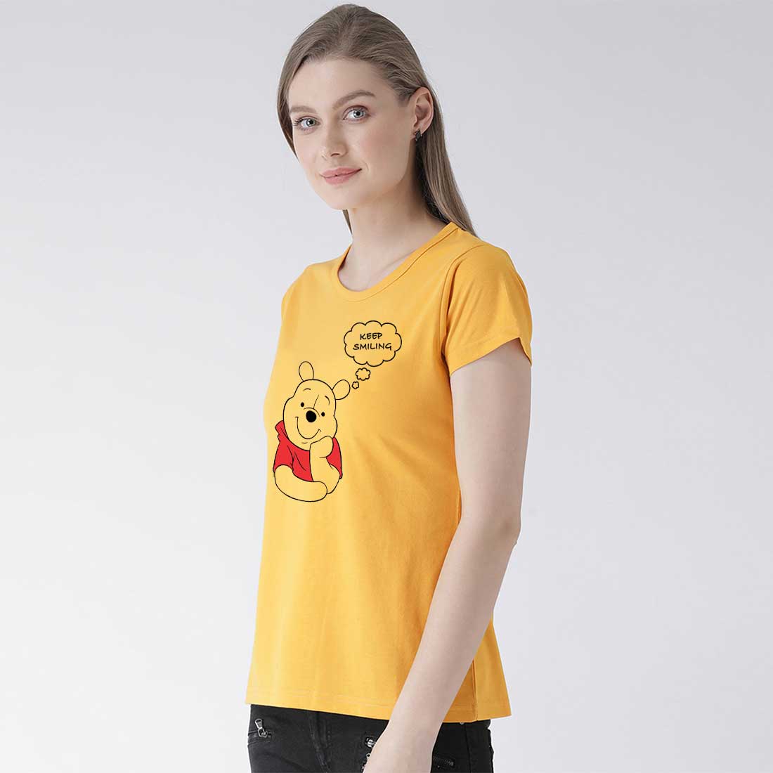 Winni Poo Women Mustard T Shirt