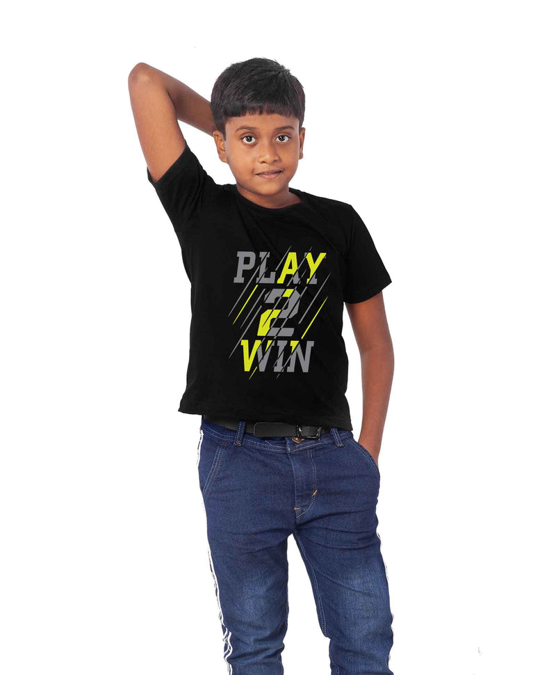 Play to win Half Sleeves T-Shirt For Kids